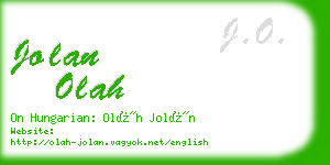 jolan olah business card